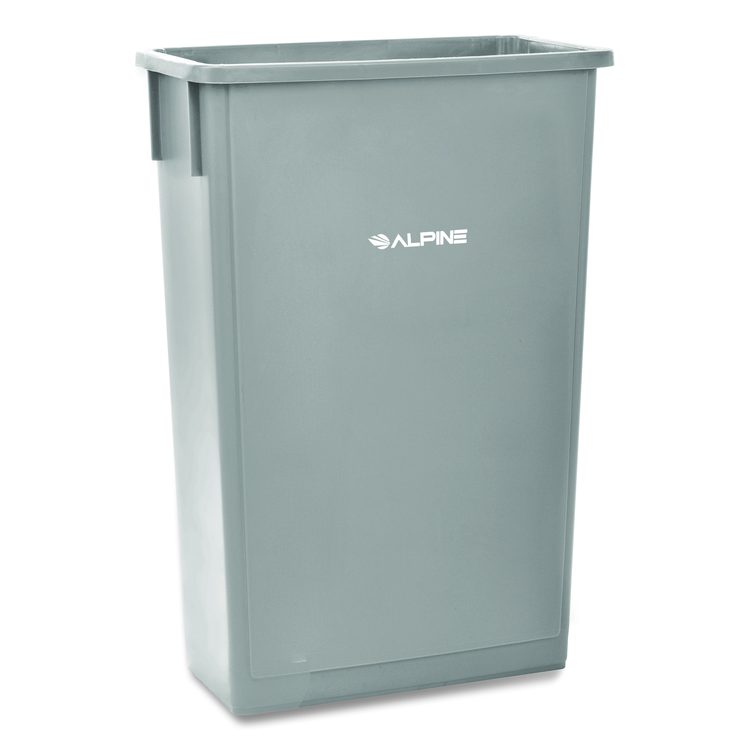 Slim 23 Gallon Indoor Trash Can, Plastic, Gray