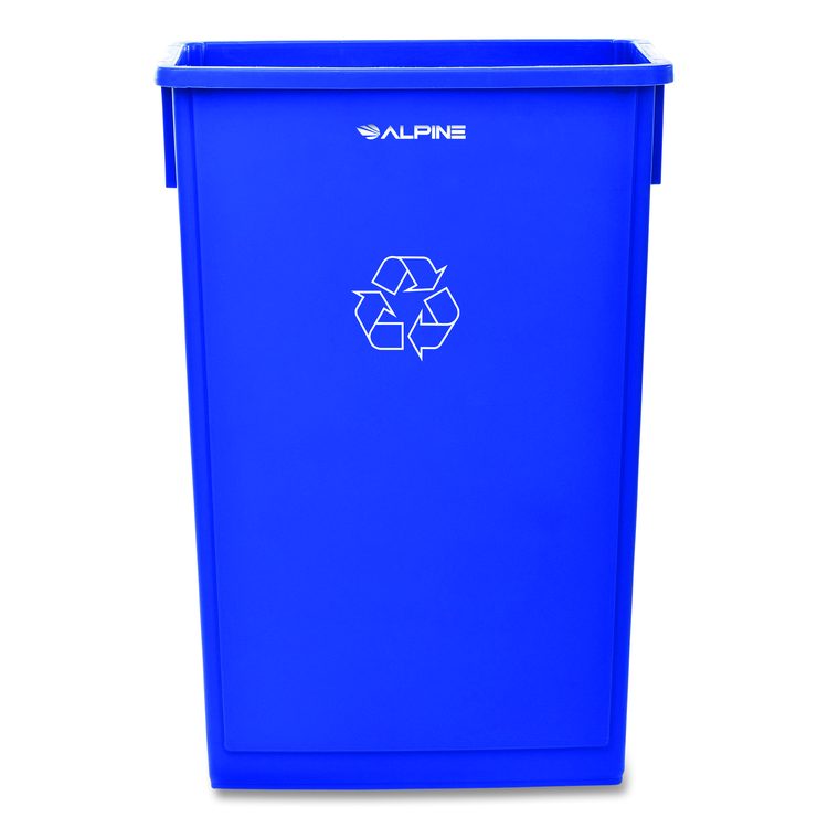 Slim 23 Gallon Recycling Bin, Plastic, Blue