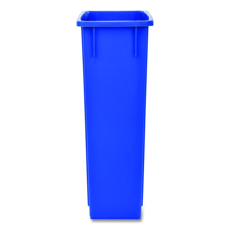 Slim 23 Gallon Recycling Bin, Plastic, Blue