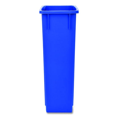 Slim 23 Gallon Recycling Bin, Plastic, Blue