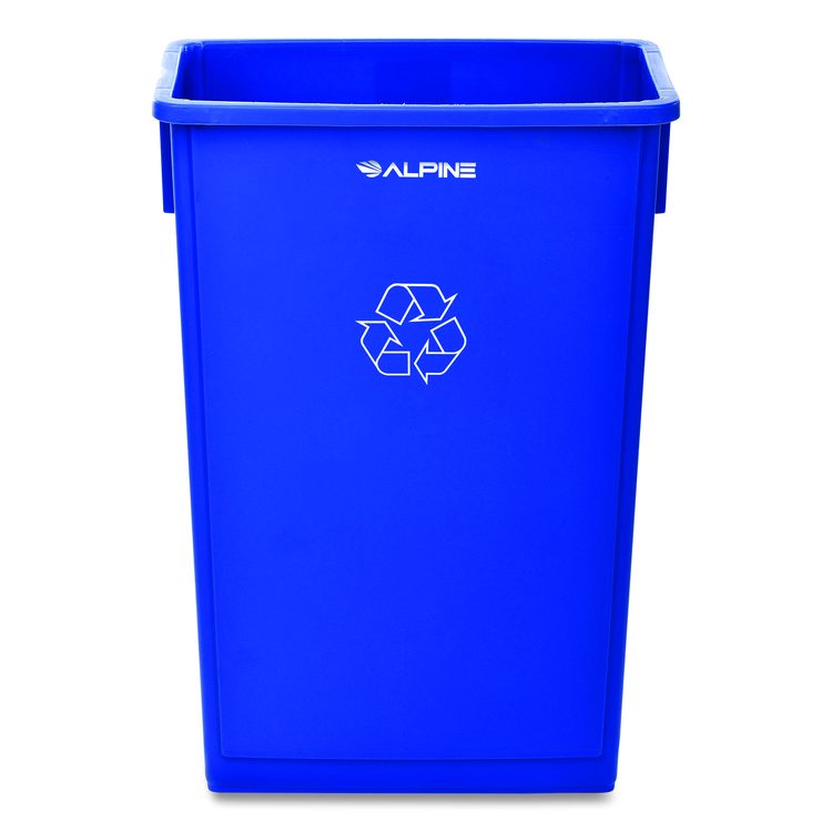 Slim 23 Gallon Recycling Bin, Plastic, Blue