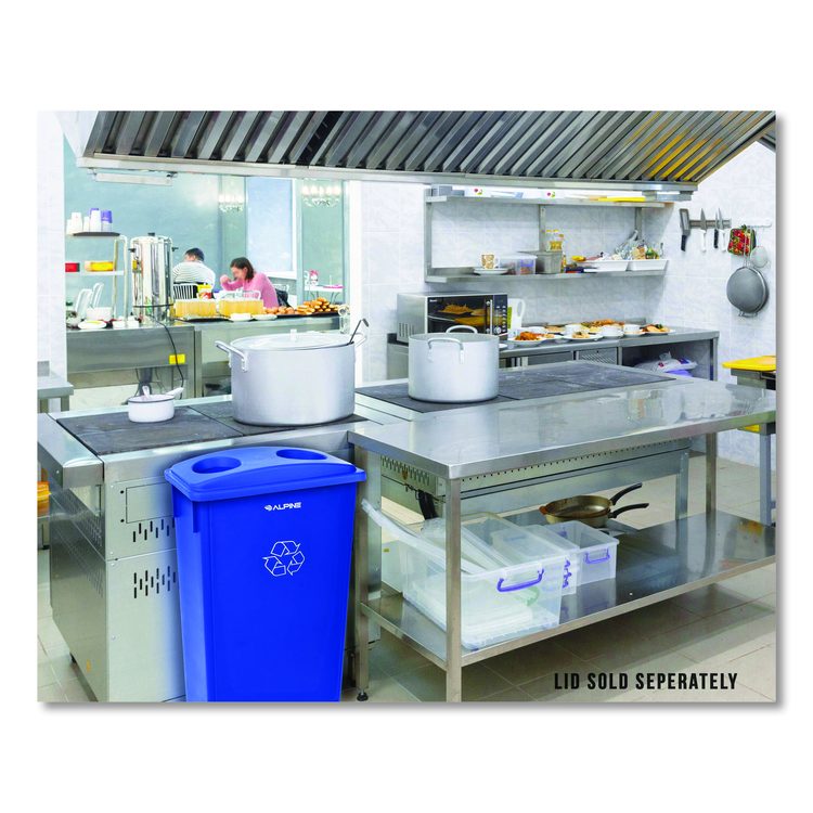 Slim 23 Gallon Recycling Bin, Plastic, Blue