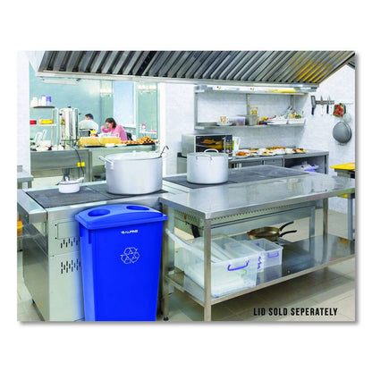 Slim 23 Gallon Recycling Bin, Plastic, Blue