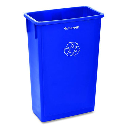 Slim 23 Gallon Recycling Bin, Plastic, Blue