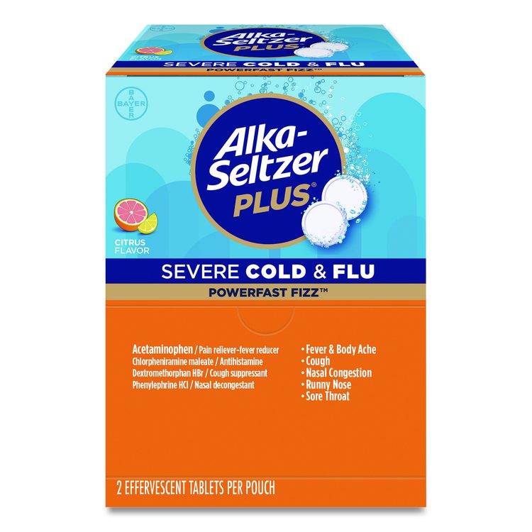 Plus PowerFast Fizz Severe Cold and Flu Effervescent Tablet, 2 Tablets/Pouch, 30 Pouches/Box