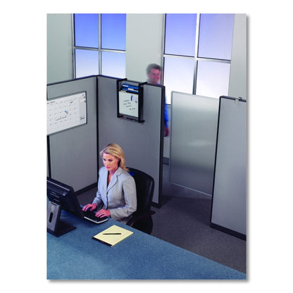 Workstation Privacy Screen, 36w x 48d, Translucent Clear/Silver
