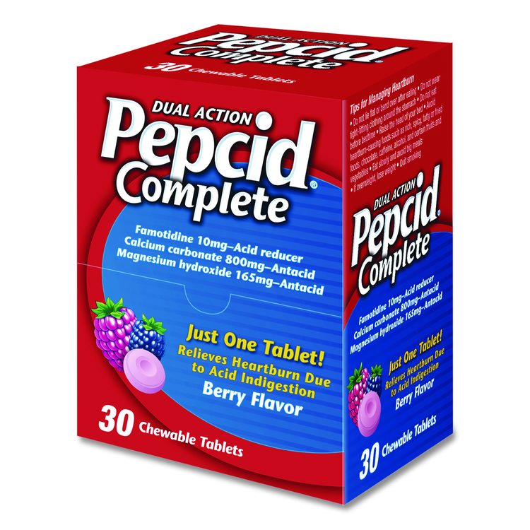 Complete Dual-Action Antacid, Berry Flavor, 30/Box