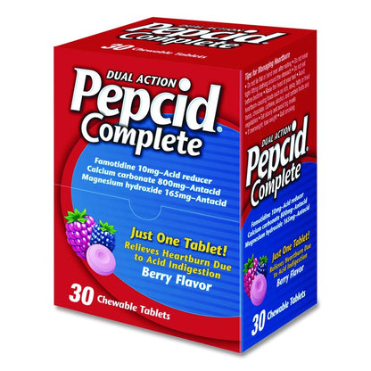 Complete Dual-Action Antacid, Berry Flavor, 30/Box