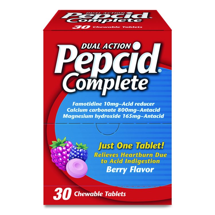 Complete Dual-Action Antacid, Berry Flavor, 30/Box