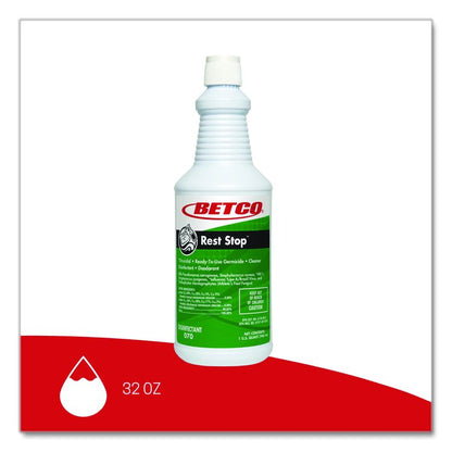 Rest Stop Non-Acid Bowl and Restroom Cleaner, Floral Fresh Scent, 32 oz. Bottle, 12/Carton