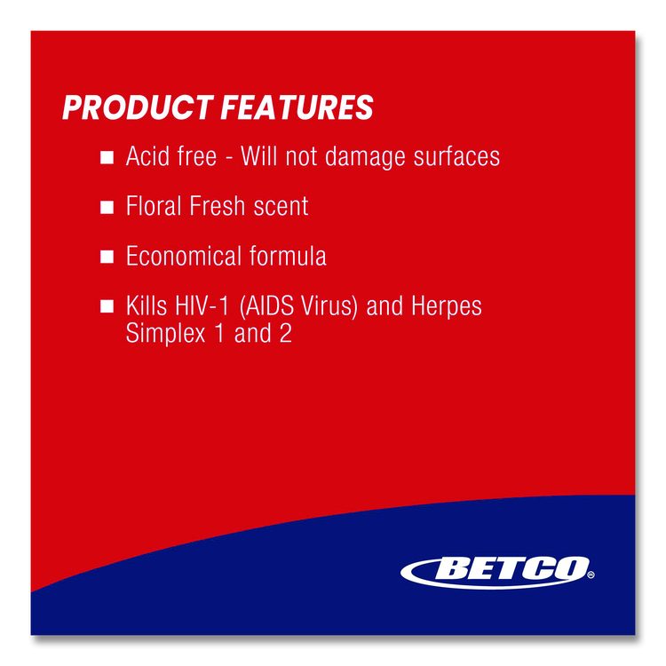 Rest Stop Non-Acid Bowl and Restroom Cleaner, Floral Fresh Scent, 32 oz. Bottle, 12/Carton