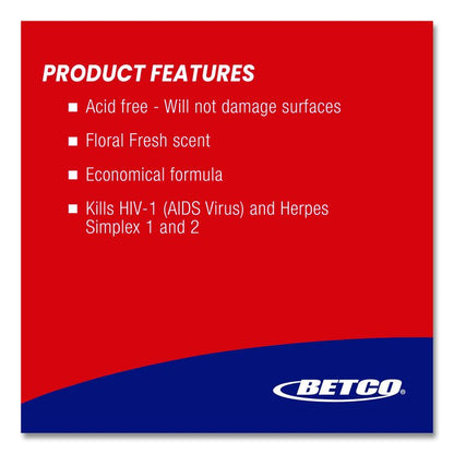 Rest Stop Non-Acid Bowl and Restroom Cleaner, Floral Fresh Scent, 32 oz. Bottle, 12/Carton