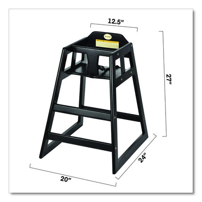Wooden Stackable High Chair, Supports Up to 50 lb, 29.02" h, Espresso
