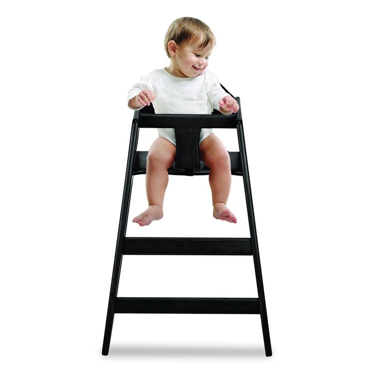 Wooden Stackable High Chair, Supports Up to 50 lb, 29.02" h, Espresso