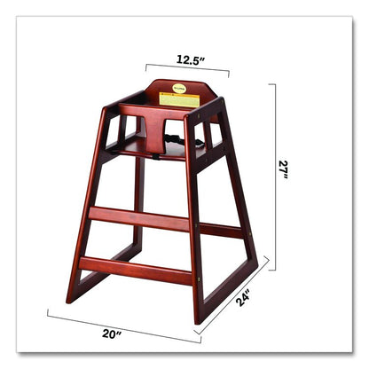 Wooden Stackable High Chair, Supports Up to 50 lb, 29.02" h, Mahogany