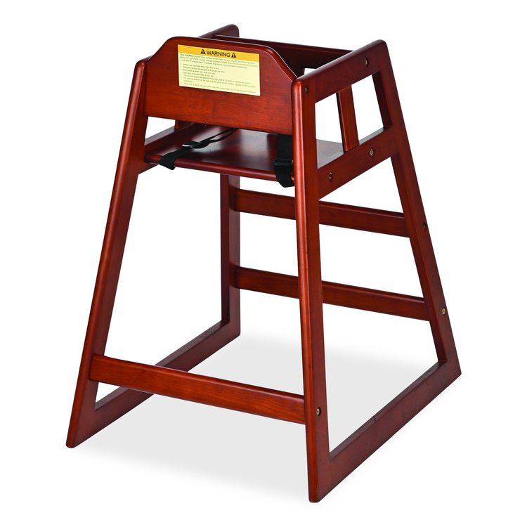 Wooden Stackable High Chair, Supports Up to 50 lb, 29.02" h, Mahogany