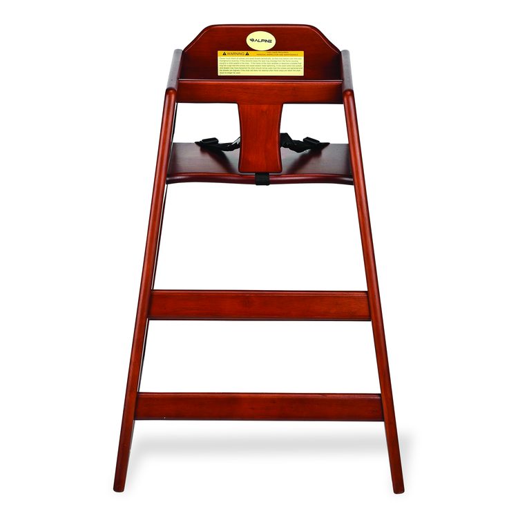 Wooden Stackable High Chair, Supports Up to 50 lb, 29.02" h, Mahogany