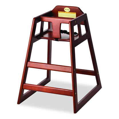 Wooden Stackable High Chair, Supports Up to 50 lb, 29.02" h, Mahogany