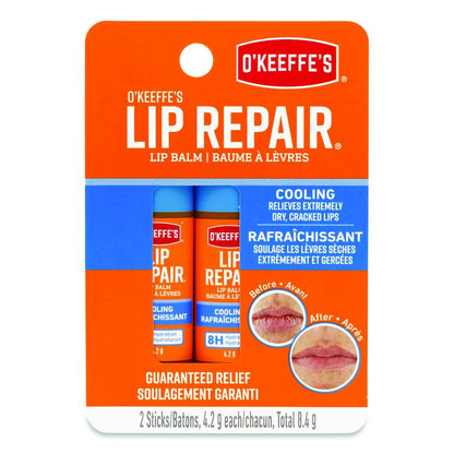 Lip Repair Cooling Lip Balm, 0.15 oz Stick, 2/Pack