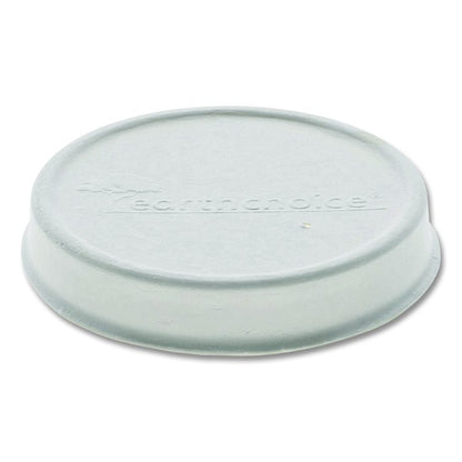EarthChoice PFAS-Free Compostable Soup Cup Lid, For 8 oz to 16 oz Soup Cups, 4" Diameter, White, Sugarcane, 500/Carton