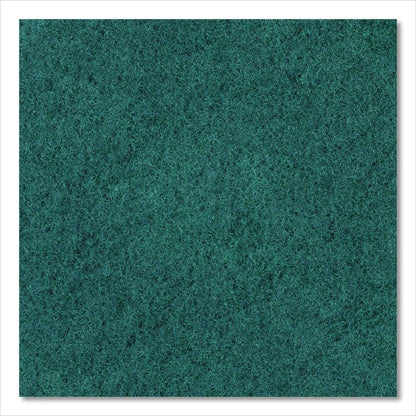 Heavy-Duty Scrubbing Floor Pads, 13" Diameter, Green, 5/Carton