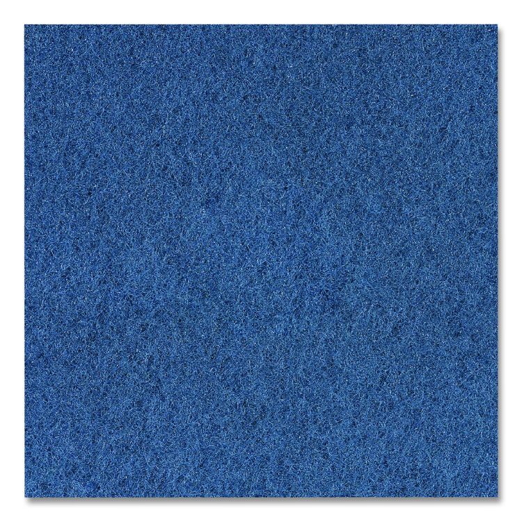 Scrubbing Floor Pads, 14" Diameter, Blue, 5/Carton