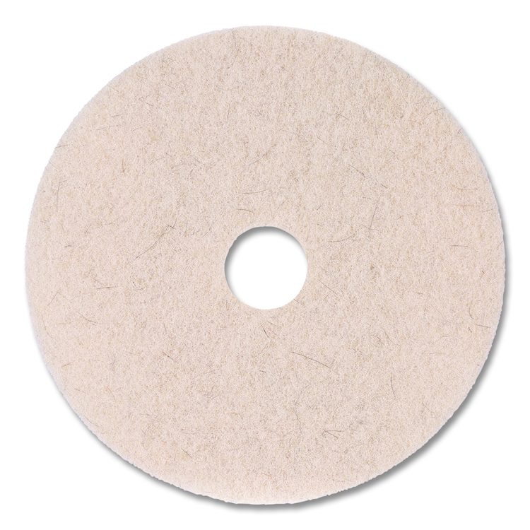 Natural Hog Hair Burnishing Floor Pads, 17" Diameter, Tan, 5/Carton