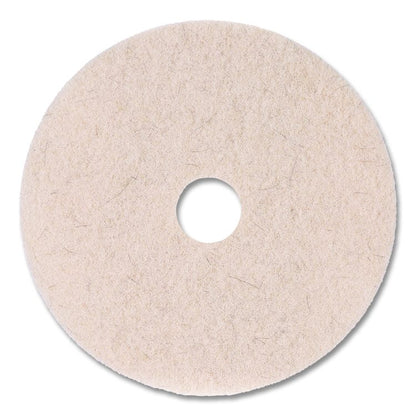 Natural Hog Hair Burnishing Floor Pads, 17" Diameter, Tan, 5/Carton