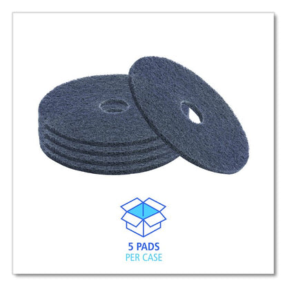 High Performance Stripping Floor Pads, 19" Diameter, Black, 5/Carton