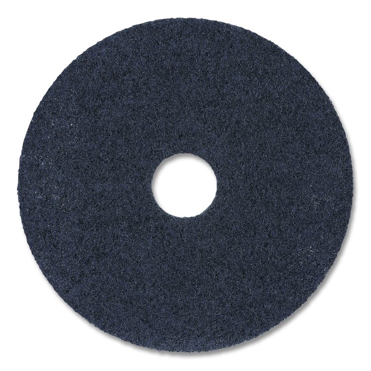 High Performance Stripping Floor Pads, 19" Diameter, Black, 5/Carton