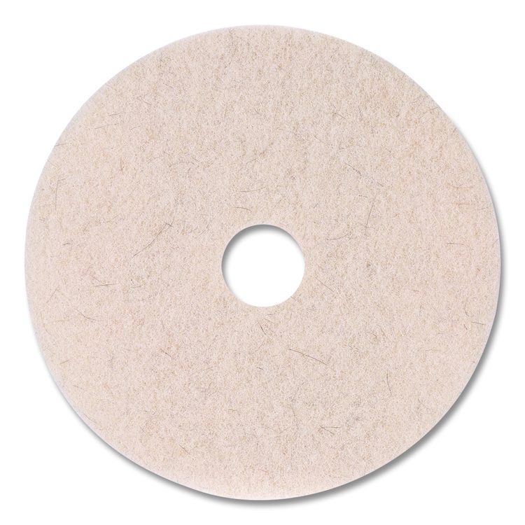 Natural Hog Hair Burnishing Floor Pads, 19" Diameter, Tan, 5/Carton