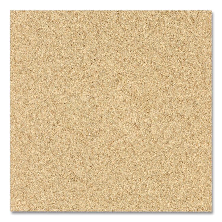 Burnishing Floor Pads, 19" Diameter, Tan, 5/Carton