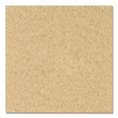 Burnishing Floor Pads, 19" Diameter, Tan, 5/Carton