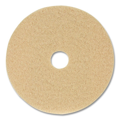 Burnishing Floor Pads, 19" Diameter, Tan, 5/Carton