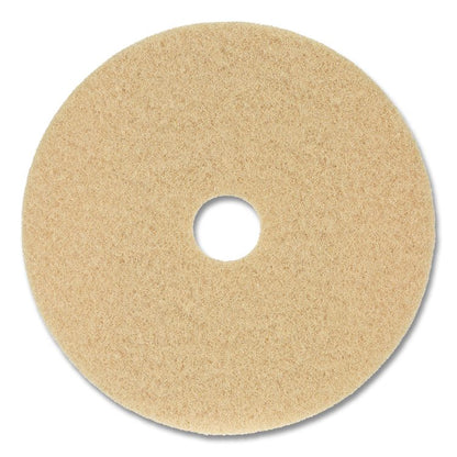 Burnishing Floor Pads, 27" Diameter, Tan, 5/Carton
