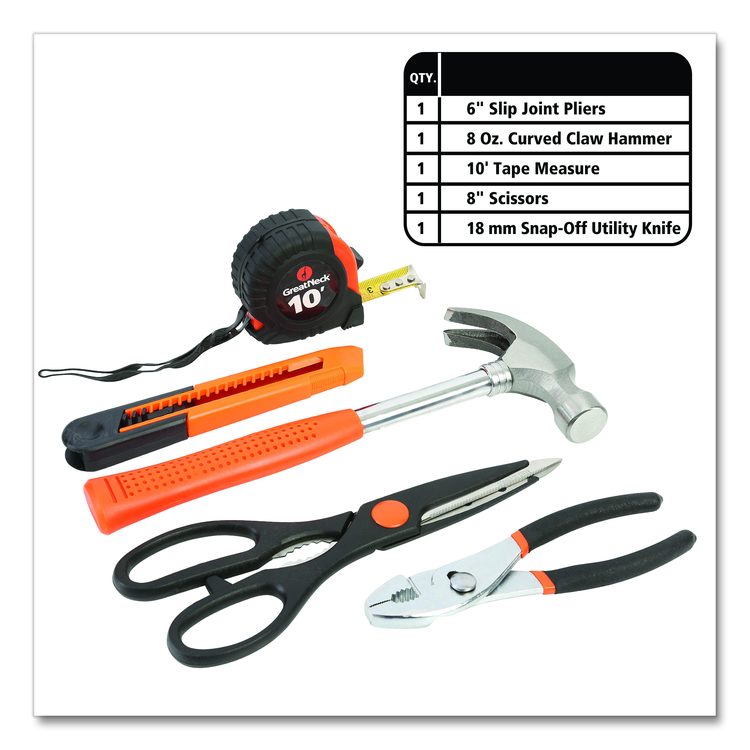 Homeowner's 39-Piece Tool Set, 12.38" x 3" x 7.25" Carry Case