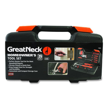 Homeowner's 39-Piece Tool Set, 12.38" x 3" x 7.25" Carry Case