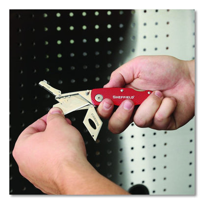 Quick Change Lock Back Utility Knife, 1.25" Blade, 3.5" Aluminum Handle, Red