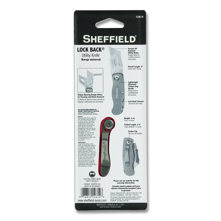 Quick Change Lock Back Utility Knife, 1.25" Blade, 3.5" Aluminum Handle, Red