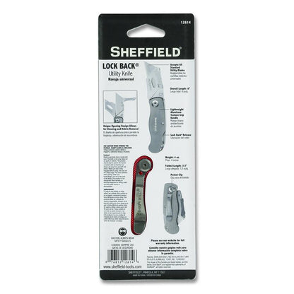 Quick Change Lock Back Utility Knife, 1.25" Blade, 3.5" Aluminum Handle, Red