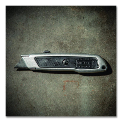 Retractable Utility Knife, 1.25" Blade, 3.5" Plastic Handle, Black/Gray
