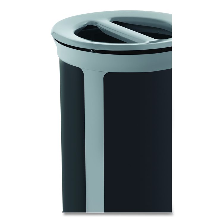 ENHANCE Series Waste Receptacle, Dual Top Hole, 23 gal, Metal, Pearl Gray/Umbra Gray