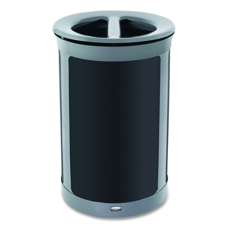 ENHANCE Series Waste Receptacle, Dual Top Hole, 23 gal, Metal, Pearl Gray/Umbra Gray