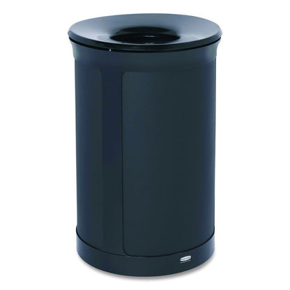 ENHANCE Series Waste Receptacle, 33 gal, Metal, Jet Black Metallic