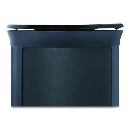 ENHANCE Series Waste Receptacle, 33 gal, Metal, Jet Black Metallic