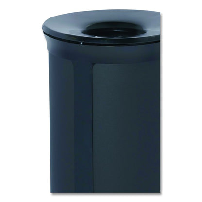 ENHANCE Series Waste Receptacle, 33 gal, Metal, Jet Black Metallic
