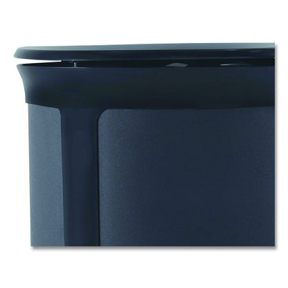 ENHANCE Series Waste Receptacle, Dual Top Hole, 23 gal, Metal, Jet Black Metallic