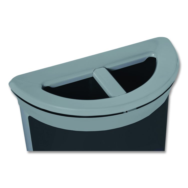 ENHANCE Series Waste Receptacle, Dual Top Hole, 11.5 gal, Metal, Pearl Gray/Umbra Gray