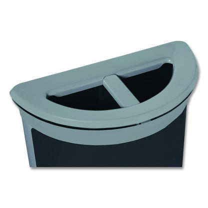 ENHANCE Series Waste Receptacle, Dual Top Hole, 11.5 gal, Metal, Pearl Gray/Umbra Gray