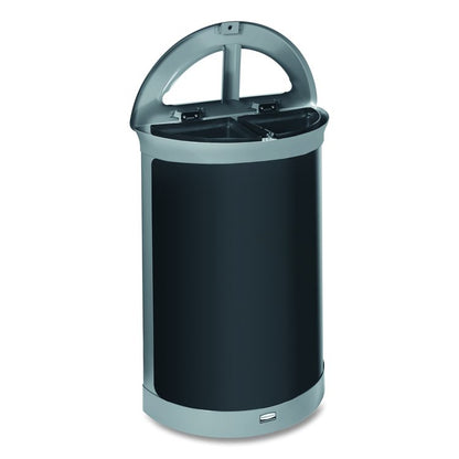 ENHANCE Series Waste Receptacle, Dual Top Hole, 11.5 gal, Metal, Pearl Gray/Umbra Gray